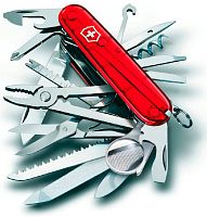 Велосипедный мультитул Victorinox Нож перочинныйSWISS CHAMP 91мм полупрозрачный красный